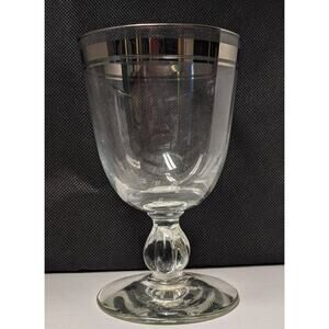 Moonmist Libbey Glass Water Goblet 5 3/8 Inch Replacement Double Silver Stripe